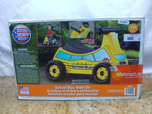 lot 42 image: American Plastic Toys School Bus Ride-On-New