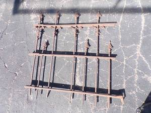 lot 65 image: Antique Vintage Ornate Wrought Iron Fence