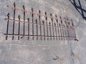 lot 64 image: Antique Vintage Ornate Wrought Iron Fence