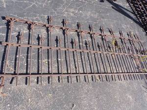 lot 62 image: Antique Vintage Ornate Wrought Iron Fence