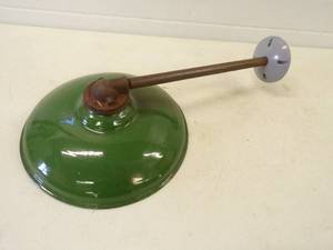 lot 79 image: Vintage Green Porcelain  Enamel Barn Light Fixture