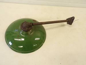 lot 80 image: Vintage Green Porcelain  Enamel Barn Light Fixture