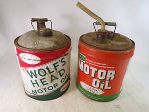 lot 41 image: Wolfe Oil can and  Oil Can