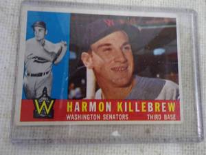 lot 113 image: 1960 Topps Harmon Killebrew Washington Senators Card