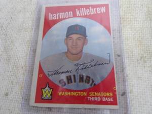 lot 114 image: 1959 Topps Harmon Killebrew Washington Senators Card
