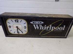 lot 151 image: Vintage Whirlpool Clock  Sign