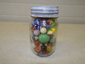 lot 171 image: Jar of Vintage Marbles