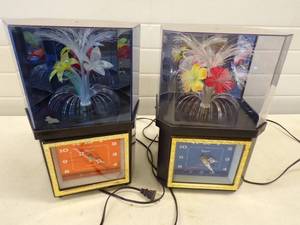 lot 178 image: 2 Fiber Optic Rotating Flower Clocks
