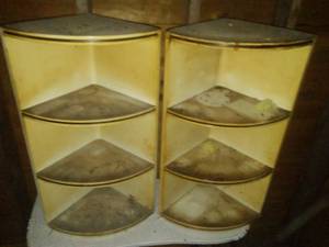 2 metal corner cabinets