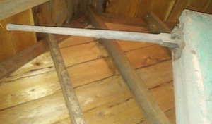 Vintage Pump,  handle & metal. Large wood casing 10.5 feet long.