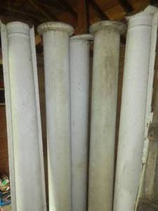 3 pillars 2 half pillars, molding & trim - vintage. about 8 foot.