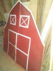 Cardboard Play Barn, drop-in ceiling framing and lumber, etc.