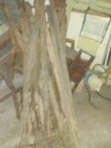 Rope & Wood pieces believed to be side shafts for horse teams