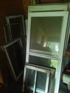 Corner of Windows & Pvc pipe, Misc. in Wood Box. & more