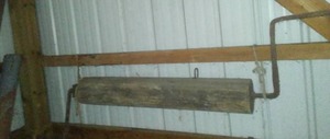 Vintage wood roller on opposing handles
