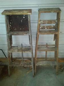 2 ladders, 4 foot, 4 step wood -