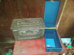 Ammo Box & lockable box - both metal.