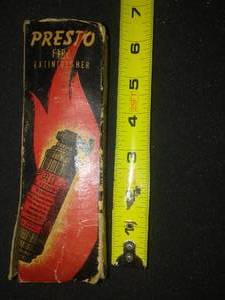 Presto Fire extinguisher In box - vintage.RARE