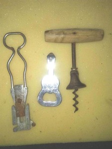 Vintage & Antique Bottle openers, Corkscrew, Anson cufflink set & Kost Brothers promo