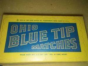 Ohio Blue Tip Matches 1955 - nearly full box