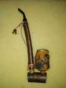 Primitive Pipe - you tell me 9  tall So unique all wood