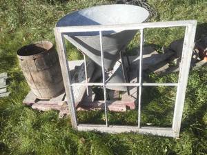 Funnels, window frame, barrel, rudder & wing.