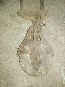 1 Antique Larger Pulley Wood Wheel.