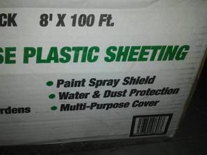 8 x 76 feet Black 6 mil plastic sheeting.