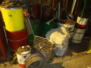 Many metal cans, pumps too.