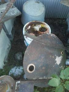 Misc. metal, boat anchor, old drag, posts and more.