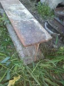 Metal beam, girder- about 8-9 feet long. I-beam.