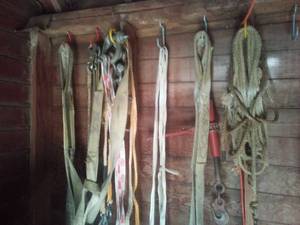 lot 56 image: Clevis Hook, Ropes, Straps and more.
