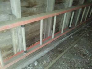 lot 75 image: 20 Ft. Fiberglass Ladder, Aluminum Rails, Extra Wide.