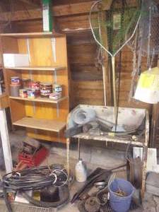 lot 128 image: Vintage Metal Rack and more.