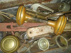 lot 135 image: Treasure Hunter Paradise  Turnbuckles, Auto Parts, grease gun, funnels