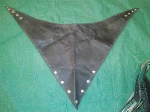 lot 196 image: HARLEY DAVIDSON Accessory Leather Neck Bandana Scarf.