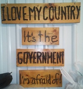 lot 205 image: I love my Country Wood Sign