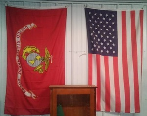 lot 206 image: Flags (2) USMC and USA, 3 x 5 ft.