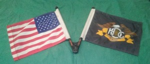 lot 212 image: HARLEY DAVIDSON Bike Flag Holder with Flags.