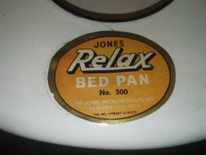 lot 157A image: Vintage Jones Enamel Bedpan and Urinal.