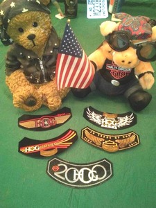 lot 241 image: HARLEY DAVIDSON Plush Hog, Patches and More.