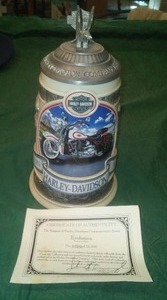 lot 248 image: HARLEY DAVIDSON Beer Stein, Numbered, COA.