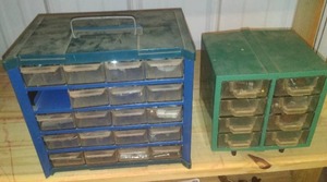 lot 275 image: Metal and Plastic parts Bins. 20 and 8 drawers.