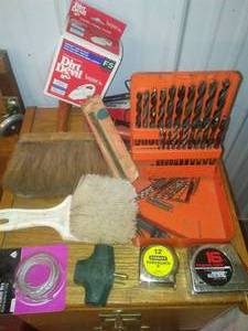 lot 316 image: Misc. Hardware, Tape Measures, Drill Bits and more.
