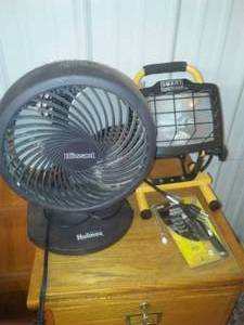lot 324 image: Fan and Work light with extra bulbs  working.