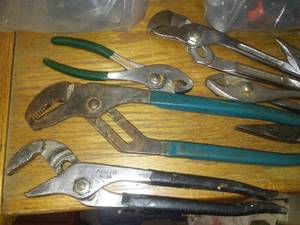 lot 331 image: Misc. Hand Tools, Channel Locks, Screwdrivers, (Philips, straight) and more.