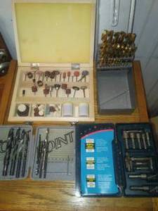 lot 334 image: Dremel Accessories, drill bits, nut drivers, Craftsman, Bosch and more.