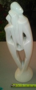 lot 361 image: White Ceramic Man Woman Dcor.