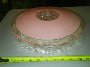 lot 363 image: Vintage Ornate Pink Glass Globe  Excellent.