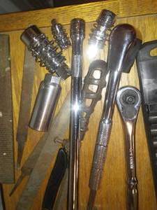 lot 446 image: Misc. Tools Sockets, File and Rachets.